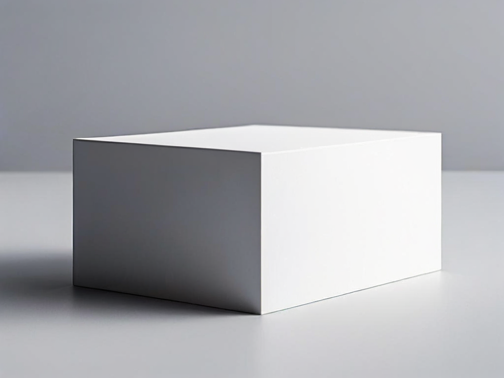 Stack of blank white cards, half shaded dark gray, on a matte gray surface with soft side light and clean shadow.